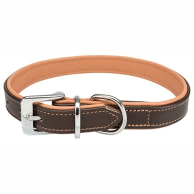Trixie Hundehalsband Active Comfort Leder Braun / Hellbraun