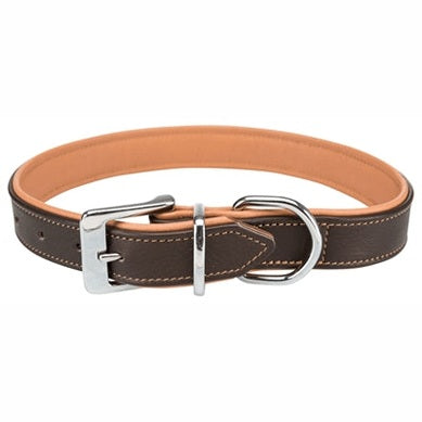 Trixie Hundehalsband Active Comfort Leder Braun / Hellbraun