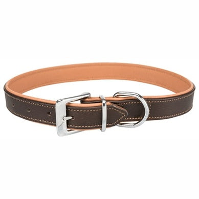 Trixie Hundehalsband Active Comfort Leder Braun / Hellbraun