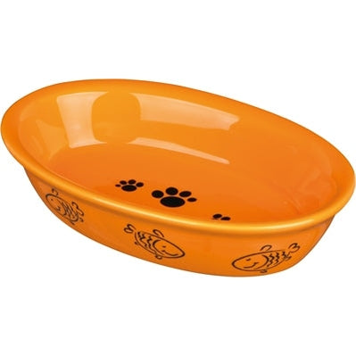 Trixie Futterschale / Wasserschale Oval Pfote / Fischmuster Keramik Sortiert