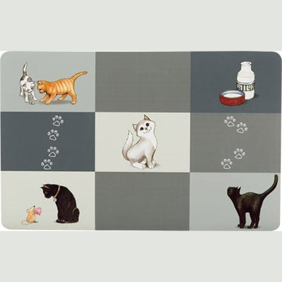 Trixie Tischset Patchwork Katze Grau