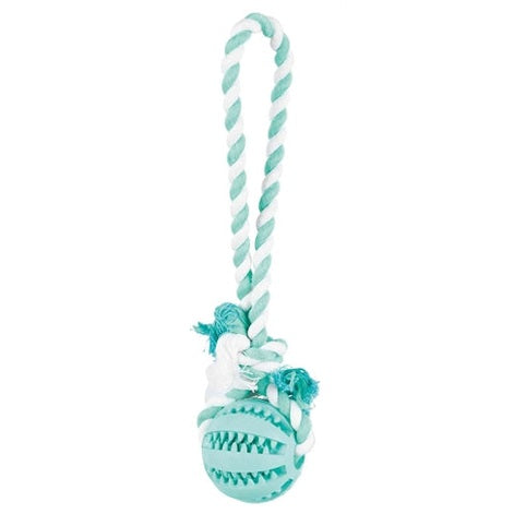 Trixie Denta Fun Naturkautschukball Mit Minzgeschmack An Einer Schnur