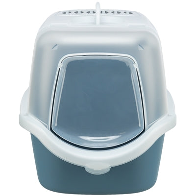 Trixie Katzenklo Vico Open Top Mit Haube Blau Grau / Weiss