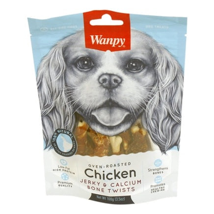 Wanpy Ofengeröstetes Hühnerfleisch / Kalzium-Knochen-Twistswanpy Jerky