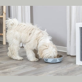 Trixie Futterschale Wasserschale Flach Edelstahl / Kunststoff / Gummi Blau / Grau