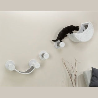 Trixie Cat Kletterset Für Wand 4 Kletterstellen Weiss/Grau