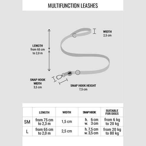 Morso Hundeleine Verstellbar Recycelt Skyline Rot/Rosa