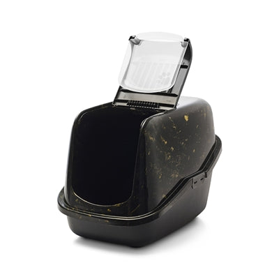 Savic Katzentoilette Nestor Marmor Schwarz/Gold