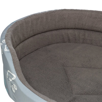 Trixie Hundekorb Jimmy Cotton Look Oval Hellgrau/Dunkelgrau