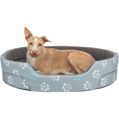 Trixie Hundekorb Jimmy Cotton Look Oval Hellgrau/Dunkelgrau