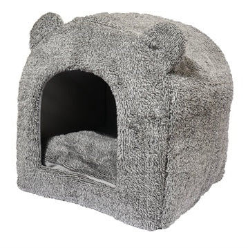 40 Winks Rosenholz Katzenkorb Iglu Teddy Grau