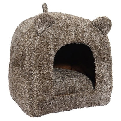 40 Winks Palisander-Katzenkorb Iglu Teddybraun