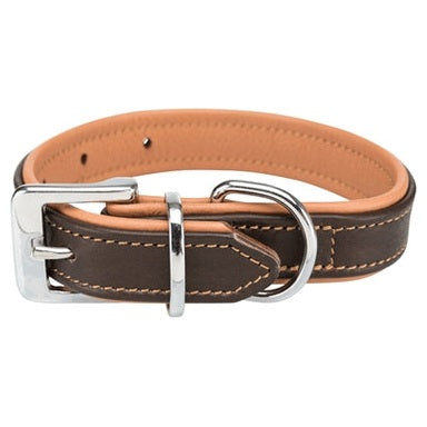 Trixie Hundehalsband Active Comfort Leder Braun / Hellbraun