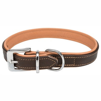 Trixie Hundehalsband Active Comfort Leder Braun / Hellbraun