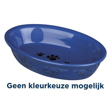 Trixie Futterschale / Wasserschale Oval Pfote / Fischmuster Keramik Sortiert