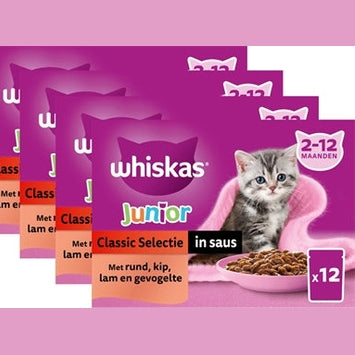 Whiskas Multipackbeutel Junior Classic Selection Fleisch In Sauce