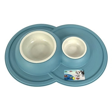 Happy Pet Mad About Pets Futter-/Trinknapf Vulkan Doppelt Hellblau