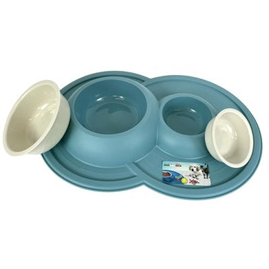 Happy Pet Mad About Pets Futter-/Trinknapf Vulkan Doppelt Hellblau