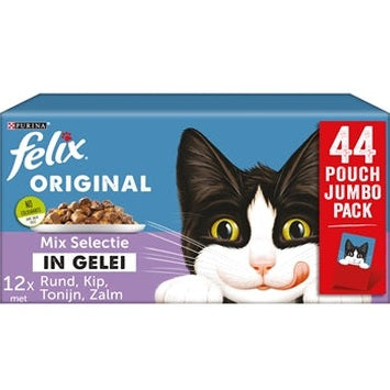 Felix Original In Gelee-Mix-Box Rindfleisch / Huhn / Thunfisch / Lachs