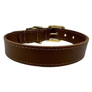 Sazzz Hundehalsband Braveheart Classic Leder Sattel Braun
